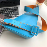 Weiyinxing Color Triangle PU Leather Shoulder Bag for Women 2023 Adjustable Shoulder Straps Female Crossbody Bag Designer Luxury Bag 0409