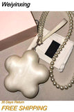 Weiyinxing Pearl Acrylic Evening Bags Designer Luxury Clutch Purse Cute Women Wallet Shell Chains Shoulder Wedding Party Box Handbag