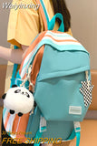 Weiyinxing Kawaii College Backpack Women Nylon School Bag Girl Travel Cute Book Backpack Trendy Fashion Cool Lady Laptop Student Bag