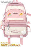 Weiyinxing Lady Kawaii Waterproof Backpack Fashion Laptop Women Book Bag Trendy Female College Backpack Girl Travel Harajuku School Bag