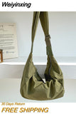 Weiyinxing Women's Bag Large Capacity Casual Nylon Crossbody Bag Dumpling Bag High Grade Solid Color Shoulder Bag