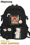 Weiyinxing Backpack Girl Korean Multi Pocket Nylon Cute Book Elementary Teen Casual Junior High School Student Bag For Girls Mochila