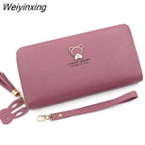 Weiyinxing for Women Kawaii Large Wallet Luxury Designer Lady Wallet Pink Purse Womens Wallet Big Women Leather Wallet Coin Purse
