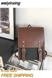weiyinxing Fashion Woman Backpack Pu Leather Big School Backpack Bags for Teenagers Girls 2023 Simple New Designer Hand Shoulder Bags
