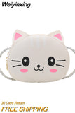 Weiyinxing Cartoon Cat Children's Small Shoulder Bag Cute Baby Kids Mini Coin Purse Handbags Boys Girls Wallet Pouch Crossbody Bags