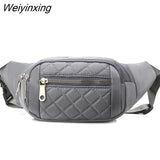 Weiyinxing Women Plaid Waist Bag Female Oxford Waterproof Belt Bags Designer Crossbody Chest Bag Ladies Fashion Fanny Pack Banana Hip Purse
