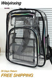 Weiyinxing Women's Backpack Clear Backpack Heavy Duty Transparent PVC Backpack with Reinforced Strap for teenagers School Bag mochila