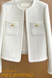 Weiyinxing autumn winter New French Design Fashion Sweet Tweed Jacket Women Luxury Woolen Short Coats Outwear Casacos chaqueta mujer 0409