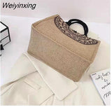 Weiyinxing Canvas Handbags For Women Fashion Tote Beach Bags Reusable Shopping Bags Casual Large Capacity Designer Shoulder Pouch Bags
