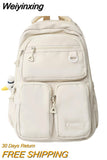 Weiyinxing New Waterproof Nylon Backpack Casual Big Capacity Woman Rucksack Multi-pocket College Student Book Bagpack Schoolbag
