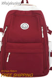 Weiyinxing Cute Red Travel School Bag Lady Leisure Trendy Women Nylon Laptop Book Bag Fashion Female Cool Student College Backpack New