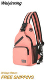 Weiyinxing Women Small Backpack 2023 Casual Girls Chest Bag with Earphone Hole Travel Backpack Multi-Functional Rucksacks Mochila Mujer