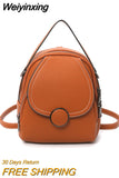 Weiyinxing Designer Fashion Women Leather Backpack Mini Soft Touch Multi-Function Small Backpack Female Ladies Shoulder Bag Girl Purse