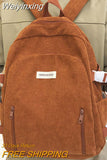 Weiyinxing Corduroy Leisure Retro College Backpack Trendy Women Fashion Vintage Female Laptop Book Bags Girl Cute Travel School Bags