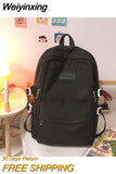 Weiyinxing Nylon Women Backpack Multi-Pocket Student Rucksack Female Travel Bag Book Schoolbag For Teenage Girl Boys Satchel