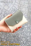 Weiyinxing Small Wallets Korean Version Square Purse Women's Short Three-fold Simple Fashion Ladies Card Coin Bag Mini Purse Zipper PU