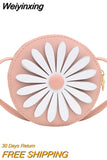 Weiyinxing Little Daisy Girl Small Children's Shoulder Bags Fashion PU Leather Princess Mini Messenger Bag Coin Purse Wallet Handbags