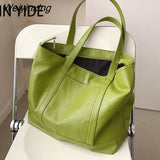 Weiyinxing YIDE Large Capacity Soft Tote Shoulder Bags For Women Summer 2023 Trends Fashion Solid Color Big Ladies Handbags White Green