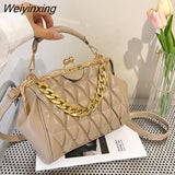 Weiyinxing triangular pleats totes bags for women gold chain luxury designer handbag for women women's bag 2023 trend crossbosy bag