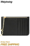 Weiyinxing Color Card Holder for Women Super Thin Small Female Wallet Pu Leather Mini Business ID Credit Card Case Women's KeyChain