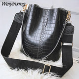 Weiyinxing Women Crossbody Bags for 2023 New Shoulder Bag Fashion Handbags and Purses Leather Stone Pattern Zipper Bucket Bags