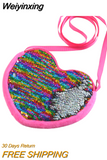 Weiyinxing Children's Bag 2023 Cute Girl Heart One-shoulder Bag Crossbody Bag DIY Funny Heart Sequin Coin Purse Key Packet Handbag