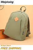 Weiyinxing Canvas Backpack Women Solid Color Rucksack Small Casual Ladies Travel Bag Backpacks for Teenage Girls