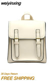 weiyinxing Backpack Female Pu Leather Bag Women&#39;s Backpack Fashion School Bag for Girl High Quality Leisure Shoulder Bag Sac A Dos
