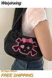 Weiyinxing Y2k Gothic Shoulder Bag for Women Punk Skull Black Trend Purse Girls Pu Leather Designer Zipper Female Fashion Handbags