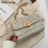 Weiyinxing Color Flap Armpit Bag 2023 Winter New High-quality Woolen Women's Designer Handbag Chain Shoulder Messenger Bag Purses