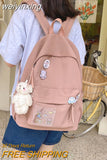 weiyinxing Fashion Girls School Bag Cute Simple Design Cotton Women Backpack Student Laptop Rucksack Femal Kawaii Travel Mochila