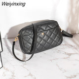 Weiyinxing Chain Ladies Crossbody Bag Lingge Embroidery Small Messenger Bag for Women Camera Female Shoulder Bag Phone Purse Clutch