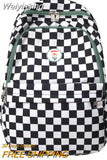 Weiyinxing Female Waterproof Cute Plaid Travel School Bag Girl Laptop College Backpack Women Lattice Backpack Lady Leisure Book Bag