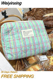 Weiyinxing Color Plaid Women's Makeup Bag Cosmetic Coin Phone Ladies Storage Bags Girls Student Casual Clutch Bag Wallet Handbags