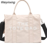 Weiyinxing Canvas Large Capacity Tote Women Handbags Designer Brand Letters Shoulder Crossbody Bags Luxury Big Shopper Bag Purse