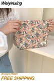 Weiyinxing Cosmetic Bag Cotton Fabric Women Make Up Storage Pouch Japan Style Zipper Cosmetic Pouch Vintage Phone Clutch Beauty Case