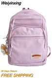 Weiyinxing Multi-Pocket Waterproof Nylon Student Backpack Fashion School Bags for Teenage Girls Large Ladies Casual Travel Rucksack