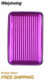 Weiyinxing Aluminum Antimagnetic Card Holder Women Men Metal Credit Card Business Card Holders Organizer Purse Wallet