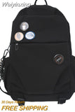 Weiyinxing Women Men Nylon Badge College Backpack Fashion Lady Male Travel Bag Girl Boy Drawstring Backpack Female Laptop Student Bags
