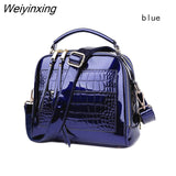 Weiyinxing YIDE New Designer Women's Handbags Quality Oil Pu Women Messenger Bag Crocodile Pattern Patent Leather Shoulder Bags Ladies
