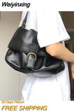 Weiyinxing Vintage High Capacity Bolso Mujer Fashion Black Hasp Women Shoulder Bag Casual Crossbody Korean Style Sac A Main Femme