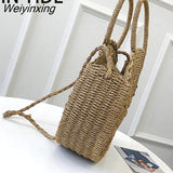 Weiyinxing Women Shell Envelope National Bag Ladies SAC Shoulder Bolsa Rattan Bag Handmade Woven Beach Cross Body Bag Dropshipping