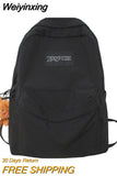 Weiyinxing Black Ladies Backpacks Kawaii Girl School Nylon Bag Teen College Student Female Backpack Waterproof Cute Women Bags Fashion
