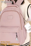 Weiyinxing Women Pink Waterproof Student Backpack New Girl Travel Leisure School Bag Lady Nylon Cute Book Female Laptop College Bag