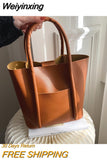 Weiyinxing Women HandBag New 2023 Spring One Shoulder Armpit Bag European American Wind Large Capacity Retro Bucket Shaped Tote Bag