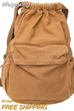 Weiyinxing Lady Canvas Drawstring Laptop Backpack Girl Travel Student Bag Fashion Cool Female College Backpack Women Cute School Bag