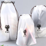 Weiyinxing L Cloth Bag Waterproof Drawstring Bags for Packing Kids Girls String Bag for Replaceable Shoes Storage Cute Pouch Rope Bag