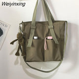 Weiyinxing Oxford Large Capacity Canvas Girl Shoulder Hand Bucket Bag Basket Female Crossbody Bags for Women Casual Tote Purses