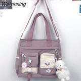 Weiyinxing Nylon Women Handbags Messenger Bag Youth Ladies Fashion Shoulder Tote Bag Versatile Female Crossbody Bags Pouch Pack Bolsas