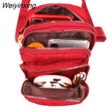 Weiyinxing Women Casual Messenger Bags Waterproof Nylon Mobile Phone Bag Three Layers Large Capacity Crossbody Bags Cosmetic Bag for Women